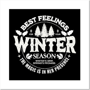 "Winter Whispers" - Cozy Seasonal Sentiment Design Posters and Art